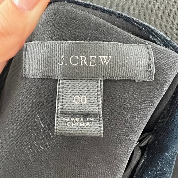 J. Crew H2213 Women's Black Velvet Ruffled Going Out Cami Tank Top Size 00 - Picture 5 of 7